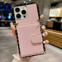 Load image into Gallery viewer, Luxury   leather card  Square   phone case for iPhone
