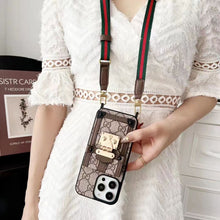 Load image into Gallery viewer, Card hold body-cross leather phone case for iphone
