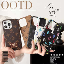 Load image into Gallery viewer, Leather label oil edge mobile phone case for iphone
