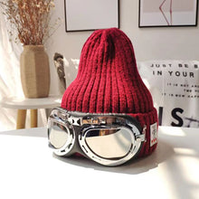 Load image into Gallery viewer, Fashion New Skiing with glasses knitted hat
