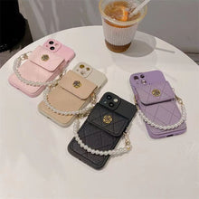 Load image into Gallery viewer, Luxury pearl chain phone case for iphone
