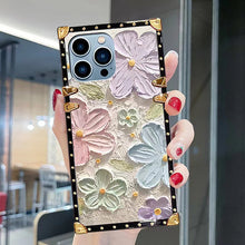 Load image into Gallery viewer, Luxury  Flower Square Phone Case for iPhone
