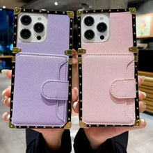 Load image into Gallery viewer, Luxury   leather card  Square   phone case for iPhone
