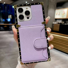 Load image into Gallery viewer, Luxury   leather card  Square   phone case for iPhone
