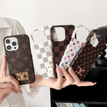 Load image into Gallery viewer, Leather label oil edge mobile phone case for iphone
