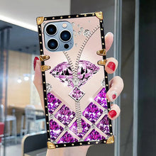 Load image into Gallery viewer, Luxury Diamond Square Phone Case for iPhone
