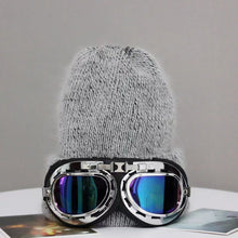 Load image into Gallery viewer, Fashion New Skiing with glasses knitted hat
