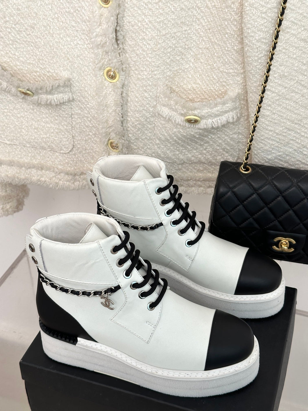 2023 Chain double CC fashion ankle boots-S25