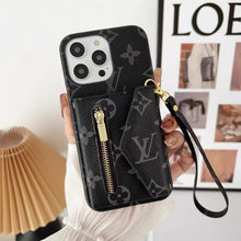 Load image into Gallery viewer, Tri-fold zipper phone case for iphone
