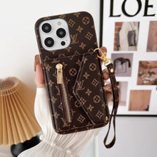 Load image into Gallery viewer, Tri-fold zipper phone case for iphone
