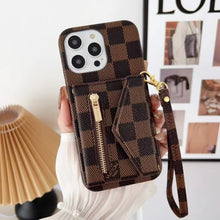 Load image into Gallery viewer, Tri-fold zipper phone case for samsung
