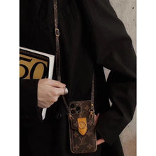 Load image into Gallery viewer, Card hold body-cross leather phone case for iphone
