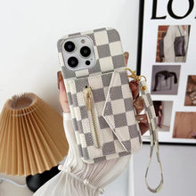 Load image into Gallery viewer, Tri-fold zipper phone case for iphone
