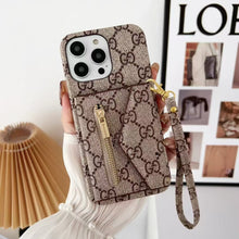 Load image into Gallery viewer, Tri-fold zipper phone case for iphone
