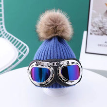 Load image into Gallery viewer, New Skiing with glasses knitted Kids hat
