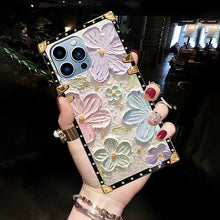 Load image into Gallery viewer, Luxury  Flower Square Phone Case for iPhone
