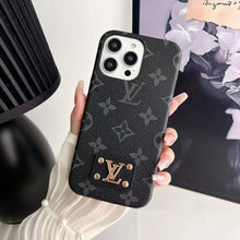 Load image into Gallery viewer, Leather label oil edge mobile phone case for iphone
