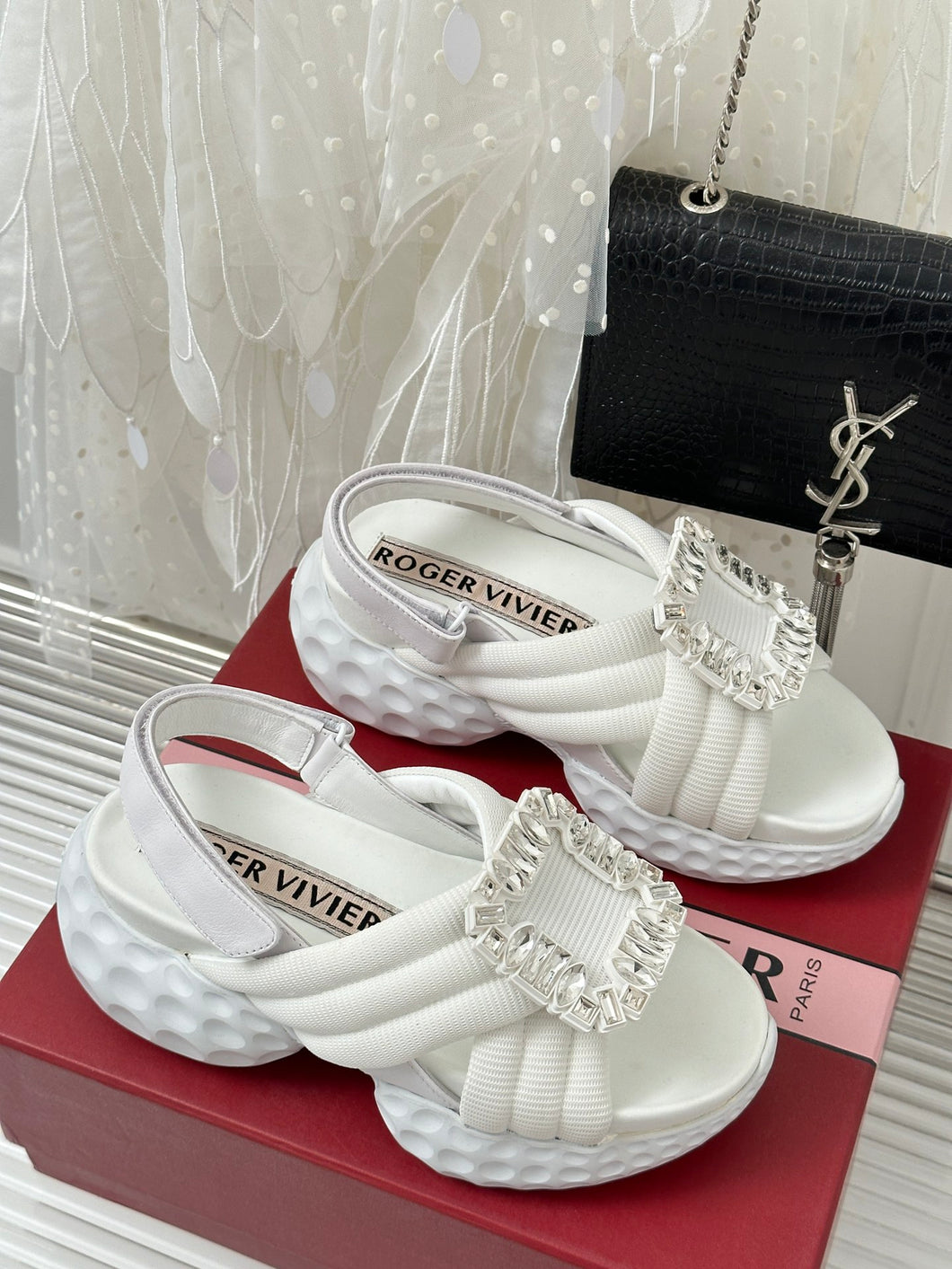 2023 Diamond Buckle Silk Sandals-S33