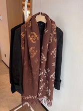 Load image into Gallery viewer, New Luxury autumn and winter Stitching color cashmere warm shawl tassel scarf
