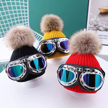 Load image into Gallery viewer, New Skiing with glasses knitted Kids hat
