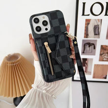 Load image into Gallery viewer, Tri-fold zipper phone case for iphone
