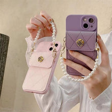 Load image into Gallery viewer, Luxury pearl chain phone case for iphone
