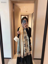 Load image into Gallery viewer, New Luxury autumn and winter Stitching color cashmere warm shawl tassel scarf
