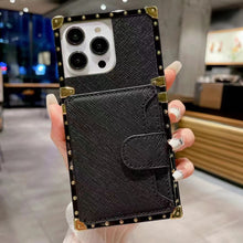 Load image into Gallery viewer, Luxury   leather card  Square   phone case for iPhone
