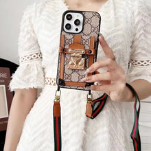 Load image into Gallery viewer, Card hold body-cross leather phone case for iphone
