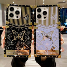 Load image into Gallery viewer, Luxury  butterfly Square Phone Case for iPhone
