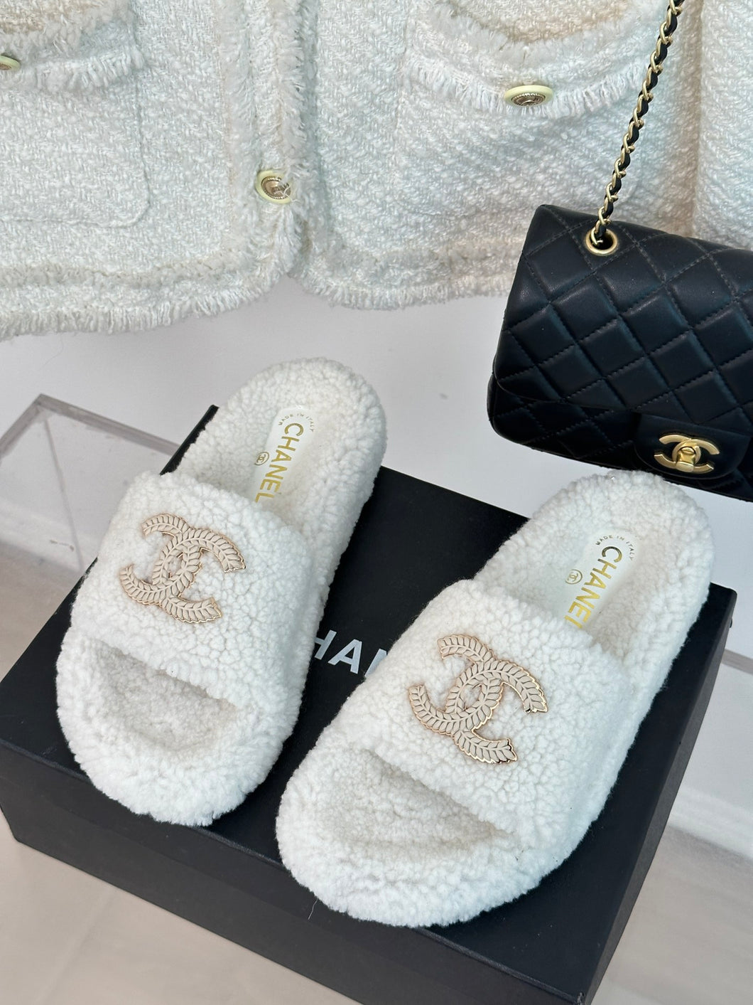 2023 CC Xiaoxiang classic four seasons double C plush slippers-S27