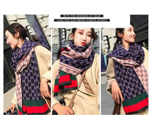 Load image into Gallery viewer, Luxury Imitation Cashmere Scarf Autumn And Winter Thickening Warm Letter Printing Shawl Double-sided scarf
