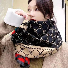 Load image into Gallery viewer, Luxury Imitation Cashmere Scarf Autumn And Winter Thickening Warm Letter Printing Shawl Double-sided scarf
