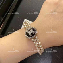 Load image into Gallery viewer, Diamond-encrusted double-layer pearl bracelet
