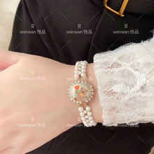 Load image into Gallery viewer, Diamond-encrusted double-layer pearl bracelet
