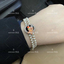 Load image into Gallery viewer, Diamond-encrusted double-layer pearl bracelet
