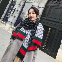 Load image into Gallery viewer, Luxury Imitation Cashmere Scarf Autumn And Winter Thickening Warm Letter Printing Shawl Double-sided scarf
