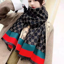 Load image into Gallery viewer, Luxury Imitation Cashmere Scarf Autumn And Winter Thickening Warm Letter Printing Shawl Double-sided scarf
