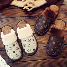 Load image into Gallery viewer, Winter home furnishing plush thick-soled warm couple leather slippers
