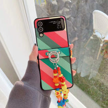 Load image into Gallery viewer, Samsung foldable flip phone case+wooden rainbow crossbody chain
