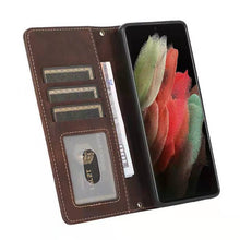 Load image into Gallery viewer, Retro stain-resistant multi-layer card holster phone case For Samsung
