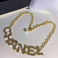 Load image into Gallery viewer, Fashion Metal Lock Letter Diamond Necklace
