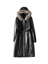 Load image into Gallery viewer, Luxury Sheepskin Leather Suede Coat Duck Down Lingning Mink Fur Hoody
