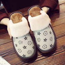 Load image into Gallery viewer, Winter home furnishing plush thick-soled warm couple leather slippers
