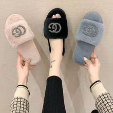 Load image into Gallery viewer, New Woman Warm Flurry Slippers Flats Home  Winter Plush Shoes
