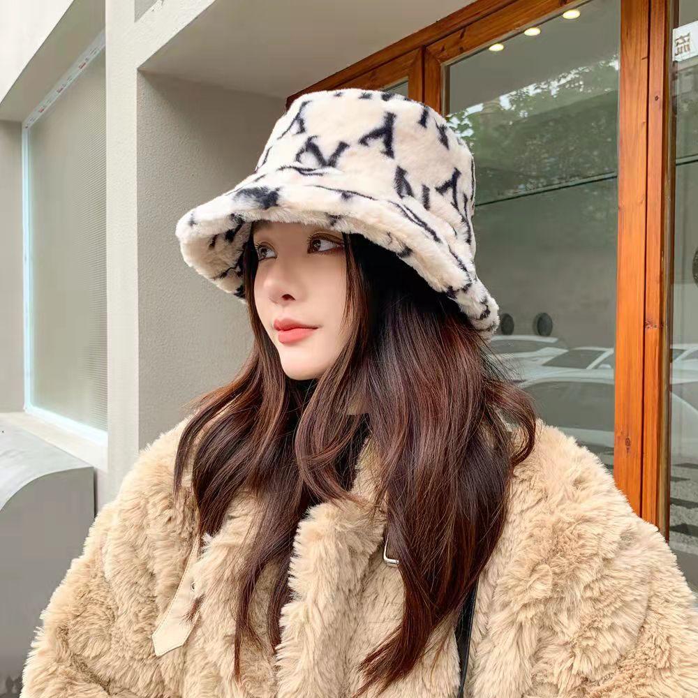 New fashion all-match fluffy warm fisherman hat