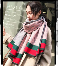 Load image into Gallery viewer, Luxury Imitation Cashmere Scarf Autumn And Winter Thickening Warm Letter Printing Shawl Double-sided scarf
