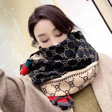 Load image into Gallery viewer, Luxury Imitation Cashmere Scarf Autumn And Winter Thickening Warm Letter Printing Shawl Double-sided scarf
