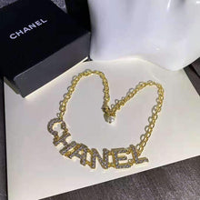 Load image into Gallery viewer, Fashion Metal Lock Letter Diamond Necklace
