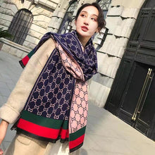 Load image into Gallery viewer, Luxury Imitation Cashmere Scarf Autumn And Winter Thickening Warm Letter Printing Shawl Double-sided scarf
